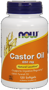 Castor Oil (120 softgels  650 mg) NOW Foods